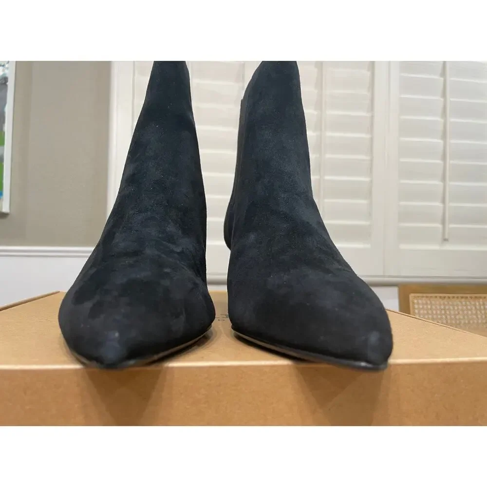 Dune London Comfort Kitten Chelsea Ankle Boot Black Suede Sz 7.5/8 US 38 EU NIB